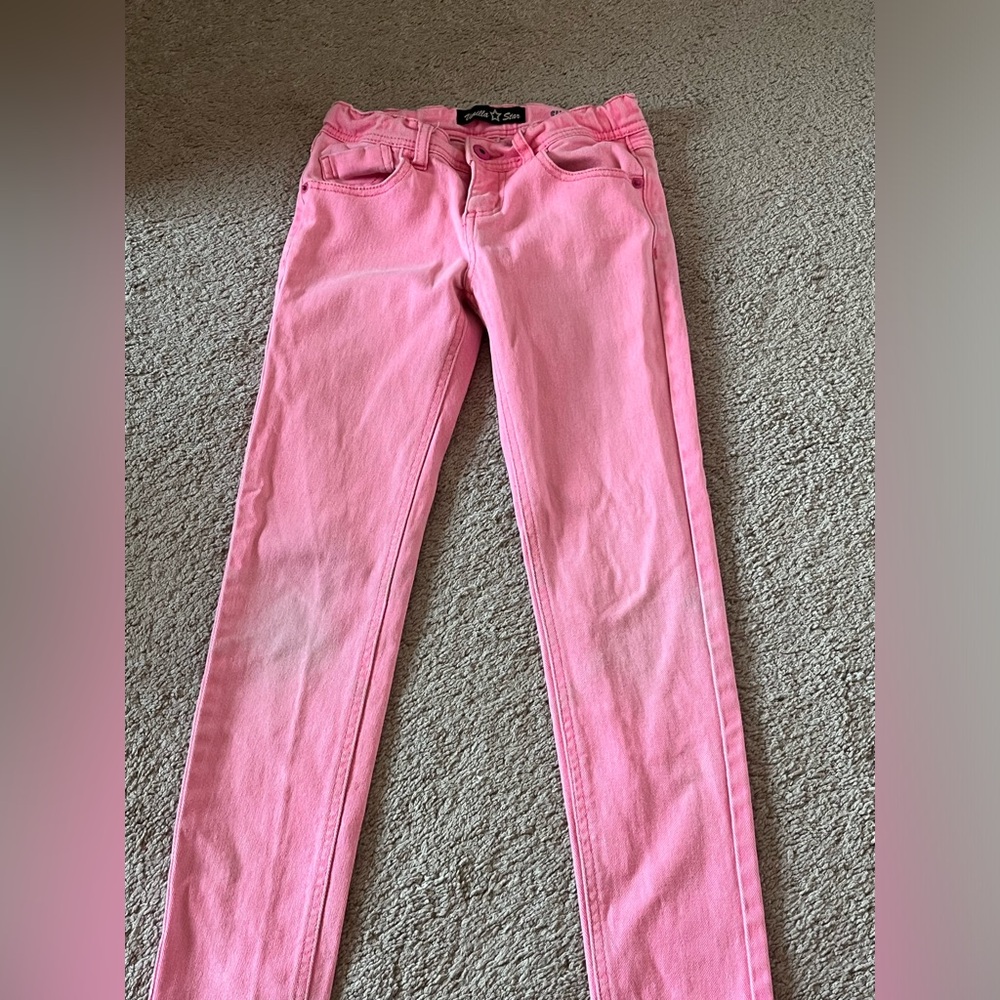 Pink Vanilla Star Girl's Skinny Jeans Size 8 with Adjustable Waist